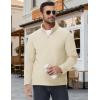 imageMAGCOMSEN Mens Quarter Zip Pullover Polar Fleece Sweatshirt Casual Long Sleeve Shirts for Men Winter Fall ThermalBeige