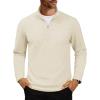 imageMAGCOMSEN Mens Quarter Zip Pullover Polar Fleece Sweatshirt Casual Long Sleeve Shirts for Men Winter Fall ThermalBeige