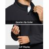 imageMAGCOMSEN Mens Quarter Zip Pullover Polar Fleece Sweatshirt Casual Long Sleeve Shirts for Men Winter Fall ThermalBlack