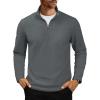 imageMAGCOMSEN Mens Quarter Zip Pullover Polar Fleece Sweatshirt Casual Long Sleeve Shirts for Men Winter Fall ThermalDark Grey