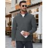imageMAGCOMSEN Mens Quarter Zip Pullover Polar Fleece Sweatshirt Casual Long Sleeve Shirts for Men Winter Fall ThermalDark Grey