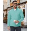 imageMAGCOMSEN Mens Quarter Zip Pullover Polar Fleece Sweatshirt Casual Long Sleeve Shirts for Men Winter Fall ThermalGrey Green