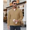 imageMAGCOMSEN Mens Quarter Zip Pullover Polar Fleece Sweatshirt Casual Long Sleeve Shirts for Men Winter Fall ThermalKhaki