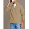 imageMAGCOMSEN Mens Quarter Zip Pullover Polar Fleece Sweatshirt Casual Long Sleeve Shirts for Men Winter Fall ThermalKhaki