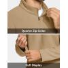 imageMAGCOMSEN Mens Quarter Zip Pullover Polar Fleece Sweatshirt Casual Long Sleeve Shirts for Men Winter Fall ThermalKhaki