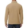 imageMAGCOMSEN Mens Quarter Zip Pullover Polar Fleece Sweatshirt Casual Long Sleeve Shirts for Men Winter Fall ThermalKhaki