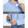 imageMAGCOMSEN Mens Quarter Zip Pullover Polar Fleece Sweatshirt Casual Long Sleeve Shirts for Men Winter Fall ThermalLight Blue