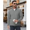 imageMAGCOMSEN Mens Quarter Zip Pullover Polar Fleece Sweatshirt Casual Long Sleeve Shirts for Men Winter Fall ThermalLight Grey
