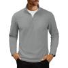 imageMAGCOMSEN Mens Quarter Zip Pullover Polar Fleece Sweatshirt Casual Long Sleeve Shirts for Men Winter Fall ThermalLight Grey