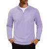 imageMAGCOMSEN Mens Quarter Zip Pullover Polar Fleece Sweatshirt Casual Long Sleeve Shirts for Men Winter Fall ThermalLight Purple