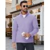imageMAGCOMSEN Mens Quarter Zip Pullover Polar Fleece Sweatshirt Casual Long Sleeve Shirts for Men Winter Fall ThermalLight Purple