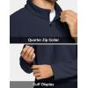 imageMAGCOMSEN Mens Quarter Zip Pullover Polar Fleece Sweatshirt Casual Long Sleeve Shirts for Men Winter Fall ThermalNavy