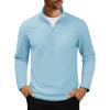 imageMAGCOMSEN Mens Quarter Zip Pullover Polar Fleece Sweatshirt Casual Long Sleeve Shirts for Men Winter Fall ThermalWater Blue