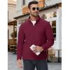 imageMAGCOMSEN Mens Quarter Zip Pullover Polar Fleece Sweatshirt Casual Long Sleeve Shirts for Men Winter Fall ThermalWine Red