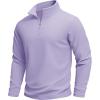 imageMAGCOMSEN Mens Quarter Zip Pullover Polar Fleece Sweatshirt Casual Long Sleeve Shirts for Men Winter Fall ThermalLight Purple