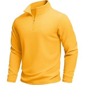 imageMAGCOMSEN Mens Quarter Zip Pullover Polar Fleece Sweatshirt Casual Long Sleeve Shirts for Men Winter Fall ThermalGinger
