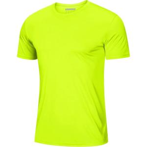 imageMAGCOMSEN Mens Short Sleeve UPF 50 TShirt Quick Dry Rash Guard Athletic Running Swim Top Tee Performance Water Shirts01fluorescent Green