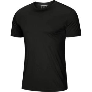 imageMAGCOMSEN Mens Short Sleeve UPF 50 TShirt Quick Dry Rash Guard Athletic Running Swim Top Tee Performance Water Shirts02black