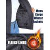 imageMAGCOMSEN Mens Winter Jacket Cotton Fleece Lined Warm Jackets Work Cargo Military Coats with 6 PocketsDark Grey
