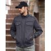 imageMAGCOMSEN Mens Winter Jacket Cotton Fleece Lined Warm Jackets Work Cargo Military Coats with 6 PocketsDark Grey