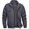 imageMAGCOMSEN Mens Winter Jacket Cotton Fleece Lined Warm Jackets Work Cargo Military Coats with 6 PocketsDark Grey