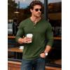 imageMAGCOMSEN Mens Henley Shirts Long Sleeve Button Shirts Moisture Wicking Tees Casual Basic Solid Pullover ShirtArmy Green