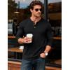 imageMAGCOMSEN Mens Henley Shirts Long Sleeve Button Shirts Moisture Wicking Tees Casual Basic Solid Pullover ShirtBlack