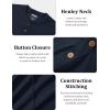 imageMAGCOMSEN Mens Henley Shirts Long Sleeve Button Shirts Moisture Wicking Tees Casual Basic Solid Pullover ShirtNavy