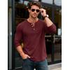 imageMAGCOMSEN Mens Henley Shirts Long Sleeve Button Shirts Moisture Wicking Tees Casual Basic Solid Pullover ShirtWinered