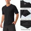 imageMAGCOMSEN Mens UPF 50 Sun Protection Shirts V Neck Short Sleeve TShirt Quick Dry Swim UV Shirt Summer Workout Rash GuardBlack