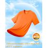 imageMAGCOMSEN Mens UPF 50 Sun Protection Shirts V Neck Short Sleeve TShirt Quick Dry Swim UV Shirt Summer Workout Rash GuardFlorange