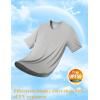 imageMAGCOMSEN Mens UPF 50 Sun Protection Shirts V Neck Short Sleeve TShirt Quick Dry Swim UV Shirt Summer Workout Rash GuardLight Grey