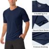 imageMAGCOMSEN Mens UPF 50 Sun Protection Shirts V Neck Short Sleeve TShirt Quick Dry Swim UV Shirt Summer Workout Rash GuardNavy