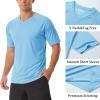 imageMAGCOMSEN Mens UPF 50 Sun Protection Shirts V Neck Short Sleeve TShirt Quick Dry Swim UV Shirt Summer Workout Rash GuardSky Blue
