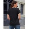 imageMAGCOMSEN Womens Cotton TShirts ShortSleeve Shirts CrewNeck Tops ClassicFit Breathable Casual Summer TeesA1black