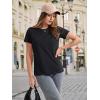 imageMAGCOMSEN Womens Cotton TShirts ShortSleeve Shirts CrewNeck Tops ClassicFit Breathable Casual Summer TeesA1black