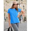 imageMAGCOMSEN Womens Cotton TShirts ShortSleeve Shirts CrewNeck Tops ClassicFit Breathable Casual Summer TeesAzure Blue
