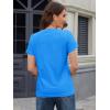 imageMAGCOMSEN Womens Cotton TShirts ShortSleeve Shirts CrewNeck Tops ClassicFit Breathable Casual Summer TeesAzure Blue