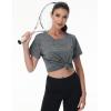 imageMAGCOMSEN Womens Cotton TShirts ShortSleeve Shirts CrewNeck Tops ClassicFit Breathable Casual Summer TeesDark Grey