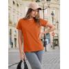 imageMAGCOMSEN Womens Cotton TShirts ShortSleeve Shirts CrewNeck Tops ClassicFit Breathable Casual Summer TeesDark Orange