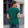 imageMAGCOMSEN Womens Cotton TShirts ShortSleeve Shirts CrewNeck Tops ClassicFit Breathable Casual Summer TeesEmerald Green