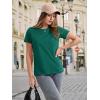 imageMAGCOMSEN Womens Cotton TShirts ShortSleeve Shirts CrewNeck Tops ClassicFit Breathable Casual Summer TeesEmerald Green