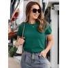 imageMAGCOMSEN Womens Cotton TShirts ShortSleeve Shirts CrewNeck Tops ClassicFit Breathable Casual Summer TeesEmerald Green
