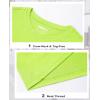 imageMAGCOMSEN Womens Cotton TShirts ShortSleeve Shirts CrewNeck Tops ClassicFit Breathable Casual Summer TeesFluorescent Green