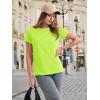 imageMAGCOMSEN Womens Cotton TShirts ShortSleeve Shirts CrewNeck Tops ClassicFit Breathable Casual Summer TeesFluorescent Green