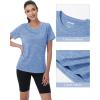 imageMAGCOMSEN Womens Cotton TShirts ShortSleeve Shirts CrewNeck Tops ClassicFit Breathable Casual Summer TeesLight Blue