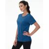 imageMAGCOMSEN Womens Cotton TShirts ShortSleeve Shirts CrewNeck Tops ClassicFit Breathable Casual Summer TeesMedium Blue