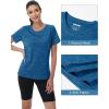 imageMAGCOMSEN Womens Cotton TShirts ShortSleeve Shirts CrewNeck Tops ClassicFit Breathable Casual Summer TeesMedium Blue