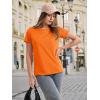 imageMAGCOMSEN Womens Cotton TShirts ShortSleeve Shirts CrewNeck Tops ClassicFit Breathable Casual Summer TeesOrange