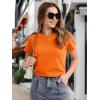 imageMAGCOMSEN Womens Cotton TShirts ShortSleeve Shirts CrewNeck Tops ClassicFit Breathable Casual Summer TeesOrange